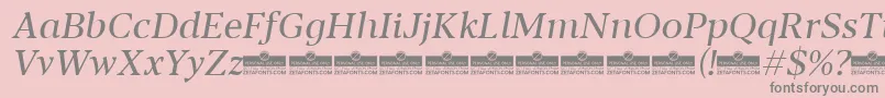 Blacker Text Regular Italic trial Font – Gray Fonts on Pink Background