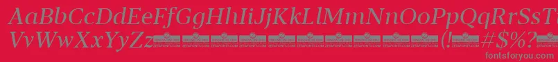 Czcionka Blacker Text Regular Italic trial – szare czcionki na czerwonym tle