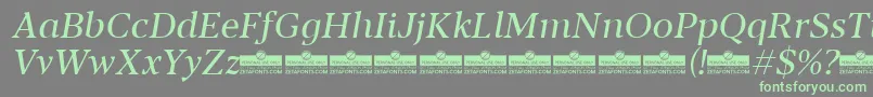 Czcionka Blacker Text Regular Italic trial – zielone czcionki na szarym tle