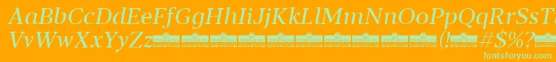 Blacker Text Regular Italic trial Font – Green Fonts on Orange Background