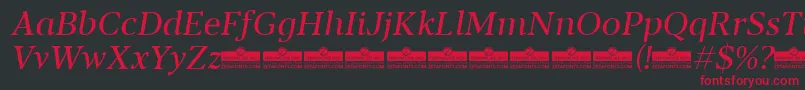 Blacker Text Regular Italic trial Font – Red Fonts on Black Background