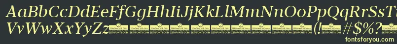 Blacker Text Regular Italic trial Font – Yellow Fonts on Black Background