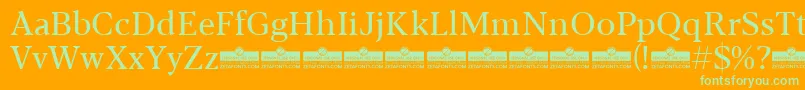 Blacker Text Regular trial Font – Green Fonts on Orange Background