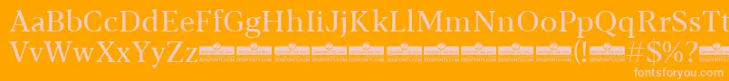 Blacker Text Regular trial Font – Pink Fonts on Orange Background