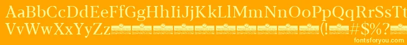 Blacker Text Regular trial Font – Yellow Fonts on Orange Background