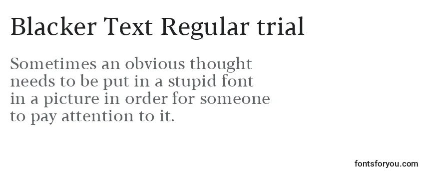 Blacker Text Regular trial Font