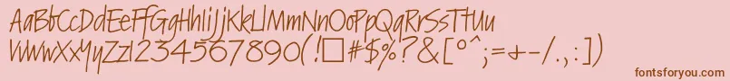 Kremlincttフォントについての詳細 フォントKremlinctt – ピンクの背景に茶色のフォント