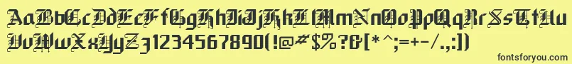 フォントBLACKFOR – 黒い文字の黄色い背景