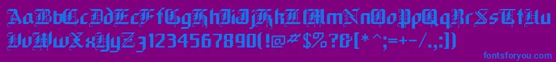 BLACKFOR-fontti – siniset fontit violetilla taustalla