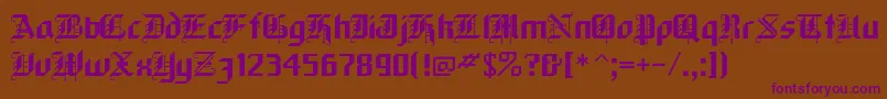 BLACKFOR-fontti – violetit fontit ruskealla taustalla