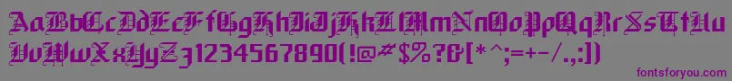 フォントBLACKFOR – 紫色のフォント、灰色の背景