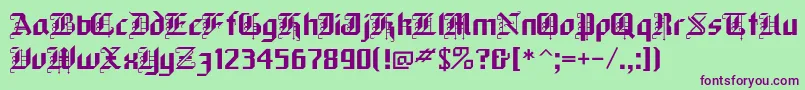 Шрифт BLACKFOR – фиолетовые шрифты на зелёном фоне