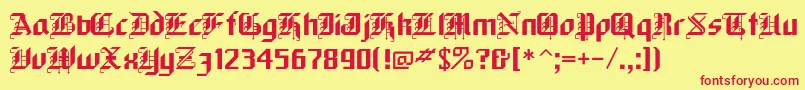 フォントBLACKFOR – 赤い文字の黄色い背景