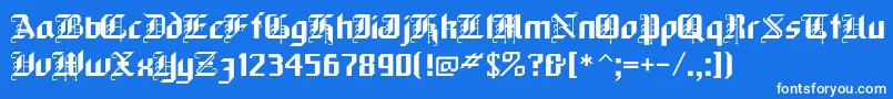BLACKFOR-Schriftart – Weiße Schriften auf blauem Hintergrund