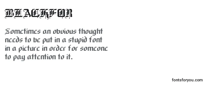 Review of the BLACKFOR Font
