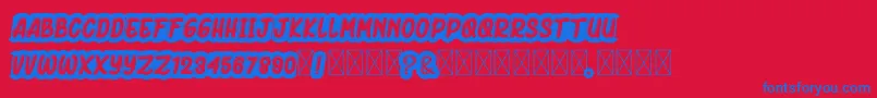 Fonte BlackHurricane – fontes azuis em um fundo vermelho