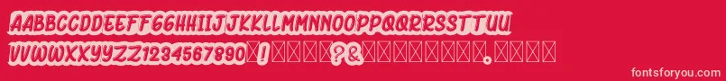 BlackHurricane Font – Pink Fonts on Red Background