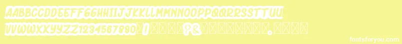 BlackHurricane Font – White Fonts on Yellow Background