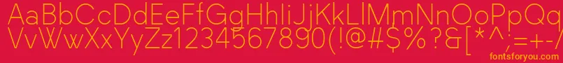 BlackLabel Light-fontti – oranssit fontit punaisella taustalla