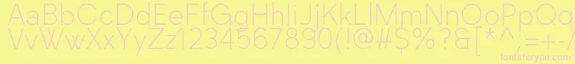 フォントBlackLabel Light – ピンクのフォント、黄色の背景