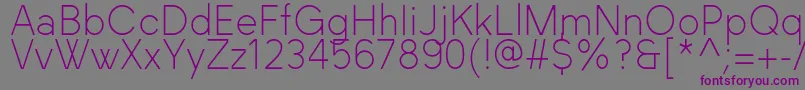 フォントBlackLabel Light – 紫色のフォント、灰色の背景