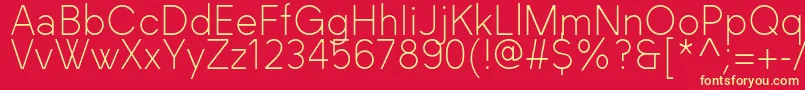 BlackLabel Light-fontti – keltaiset fontit punaisella taustalla