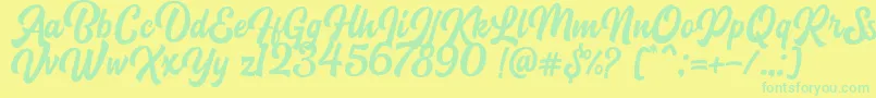 Blacklite DEMO Font – Green Fonts on Yellow Background