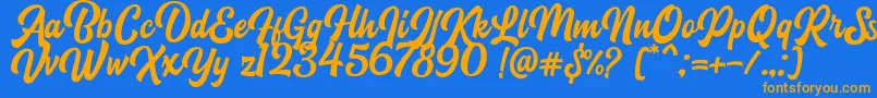 Blacklite DEMO Font – Orange Fonts on Blue Background