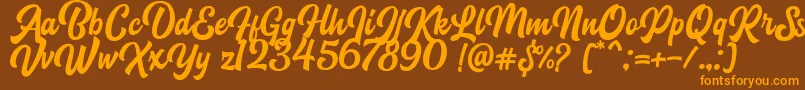 Blacklite DEMO Font – Orange Fonts on Brown Background