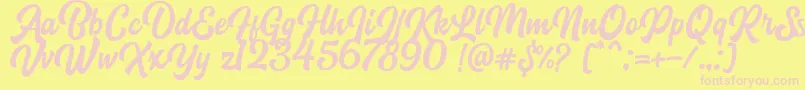 Blacklite DEMO Font – Pink Fonts on Yellow Background