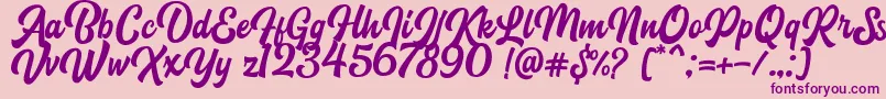 Blacklite DEMO Font – Purple Fonts on Pink Background