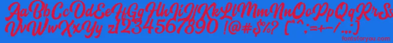 Blacklite DEMO Font – Red Fonts on Blue Background