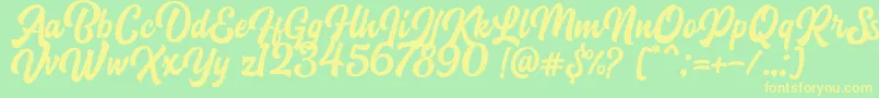 Blacklite DEMO Font – Yellow Fonts on Green Background