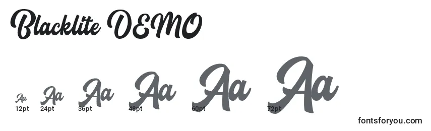 Blacklite DEMO Font Sizes