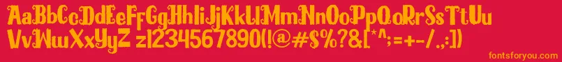 Blackmilles Font – Orange Fonts on Red Background