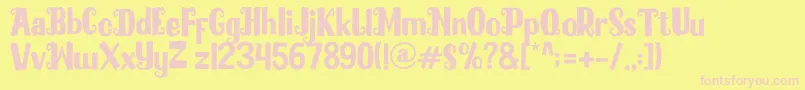 Blackmilles-fontti – vaaleanpunaiset fontit keltaisella taustalla