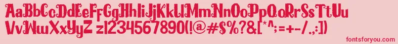 Blackmilles Font – Red Fonts on Pink Background