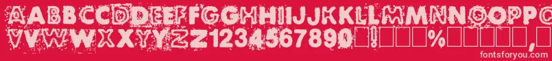 BlackNdot Font – Pink Fonts on Red Background