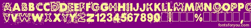 BlackNdot Font – Yellow Fonts on Purple Background