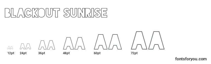 Blackout Sunrise Font Sizes