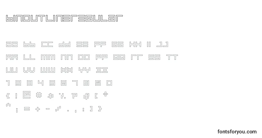 BinoutlineRegular Font – alphabet, numbers, special characters