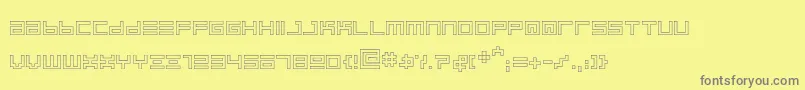BinoutlineRegular-Schriftart – Graue Schriften auf gelbem Hintergrund