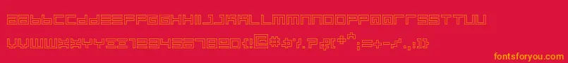 フォントBinoutlineRegular – 赤い背景にオレンジの文字