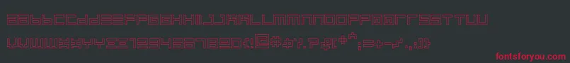 フォントBinoutlineRegular – 黒い背景に赤い文字