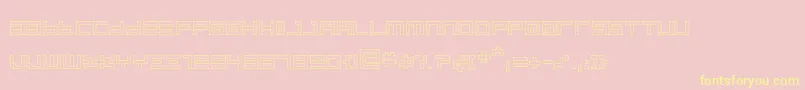 BinoutlineRegular-Schriftart – Gelbe Schriften auf rosa Hintergrund