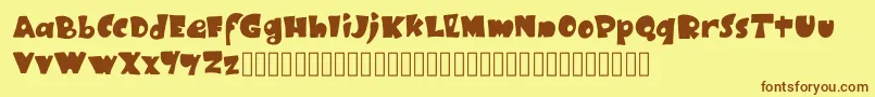 BlackRubyOne Font – Brown Fonts on Yellow Background