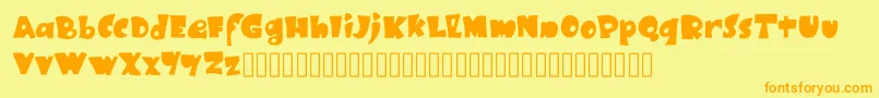 BlackRubyOne Font – Orange Fonts on Yellow Background