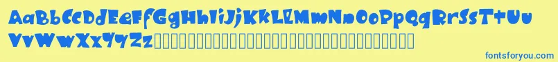 BlackRubyOne Font – Blue Fonts on Yellow Background