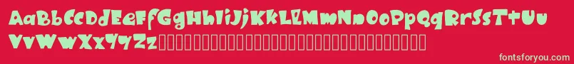 BlackRubyOne Font – Green Fonts on Red Background