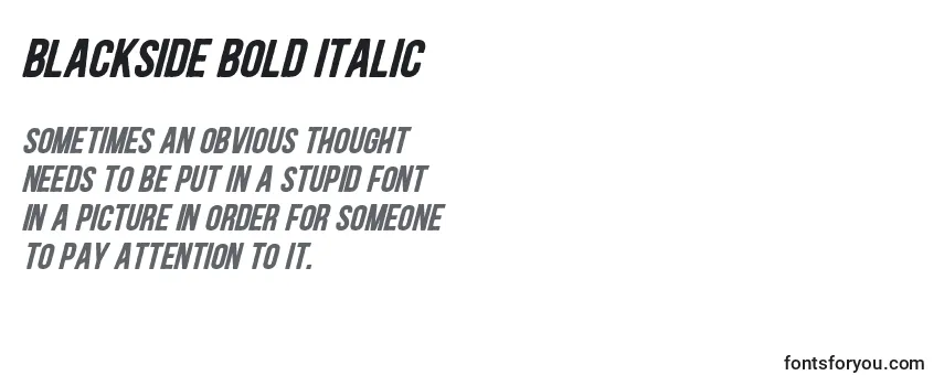 Blackside Bold Italic フォントのレビュー